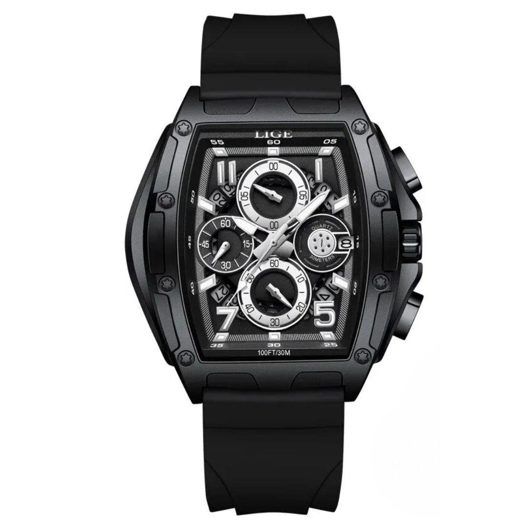 Relógio masculino quartzo Lige Design Carter Black