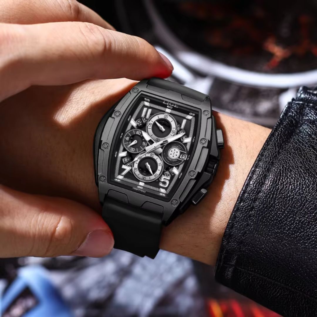Relógio masculino quartzo Lige Design Carter Black