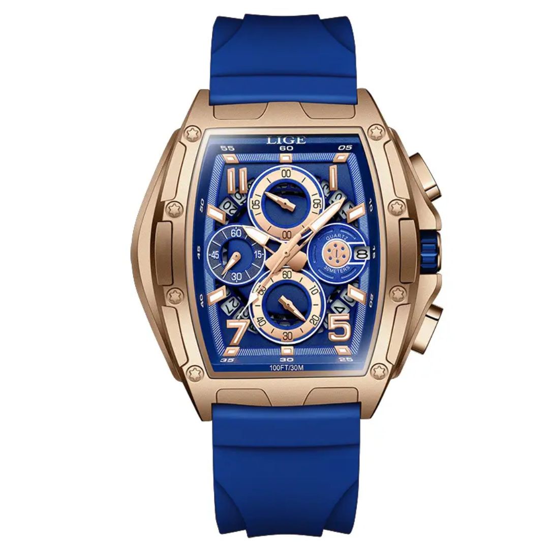 Relógio masculino quartzo Lige Design Carter Blue