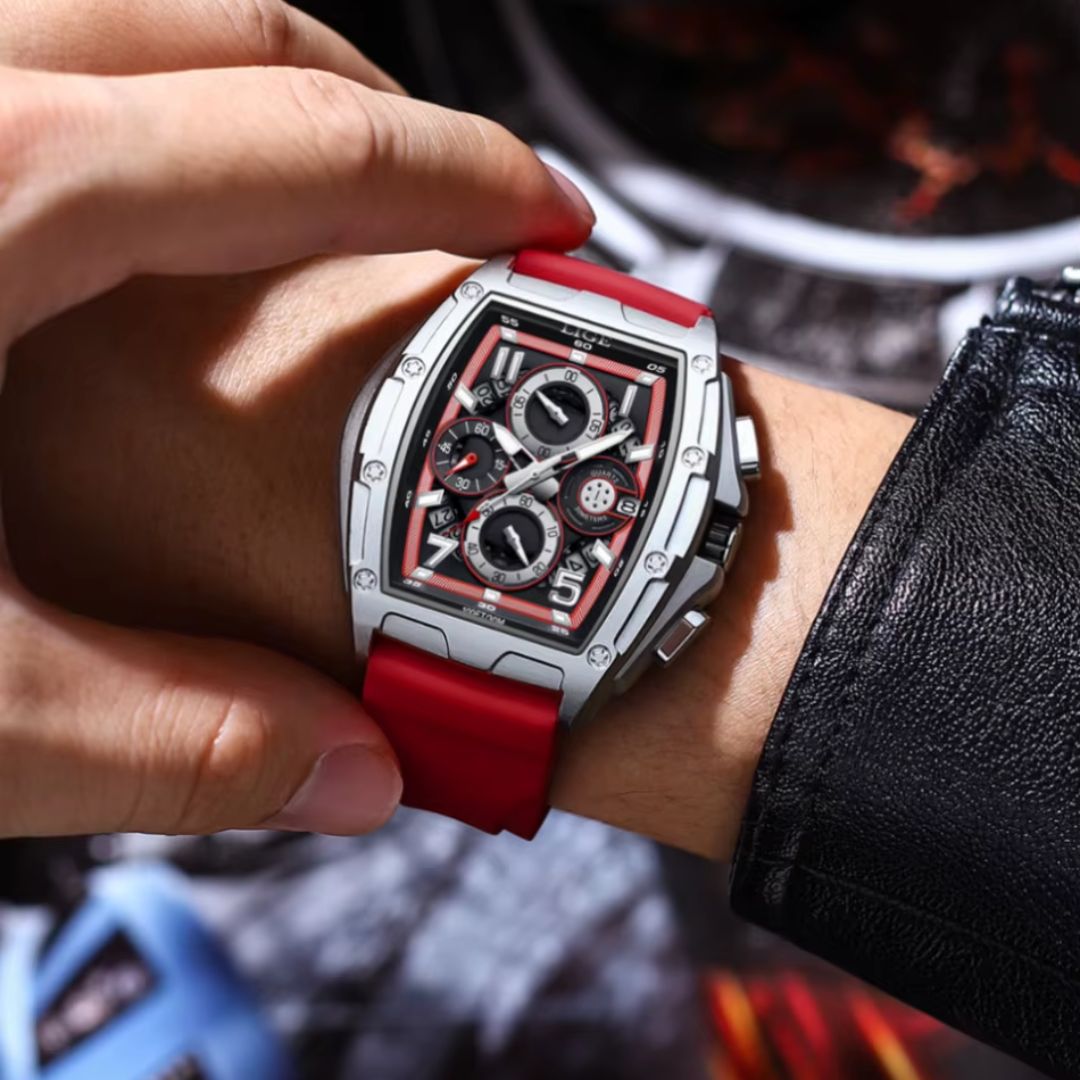 Relógio masculino quartzo Lige Design Carter Red