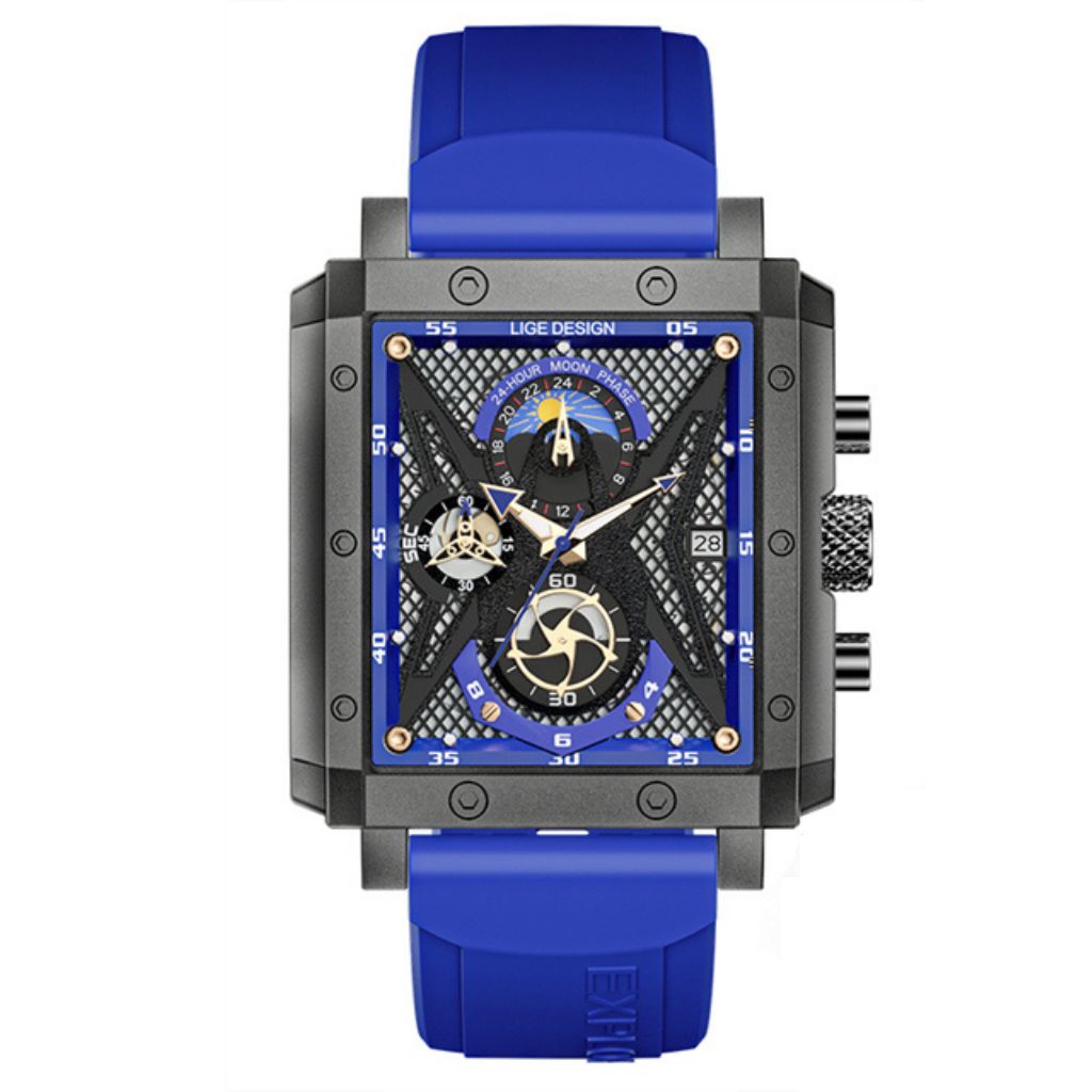 Relógio masculino quartzo Lige Design Petry Blue