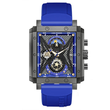 Relógio masculino quartzo Lige Design Petry Blue