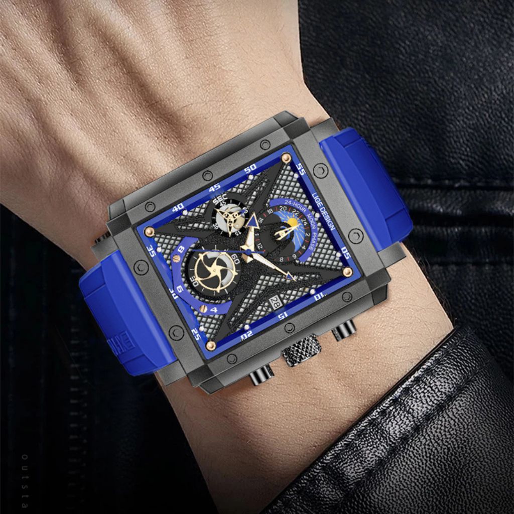 Relógio masculino quartzo Lige Design Petry Blue