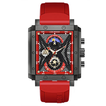 Relógio masculino quartzo Lige Design Petry Red
