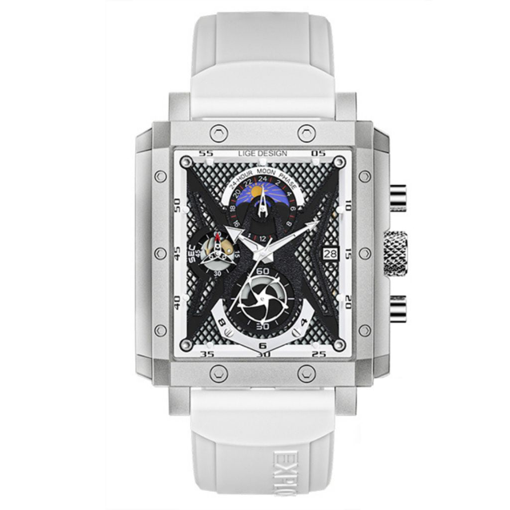 Relógio masculino quartzo Lige Design Petry White