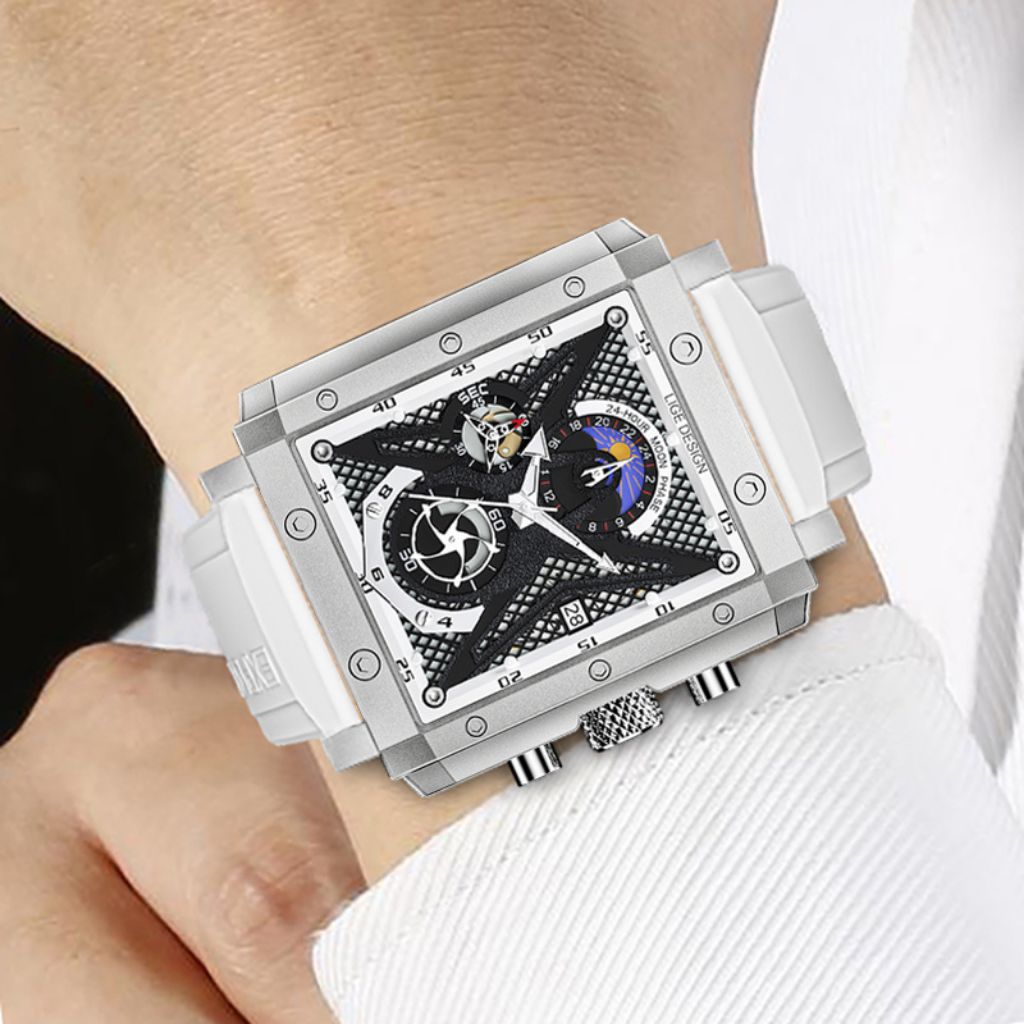 Relógio masculino quartzo Lige Design Petry White