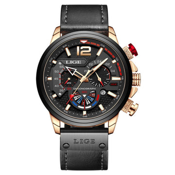 Relógio masculino quartzo Lige Design Philippe Black Rosé