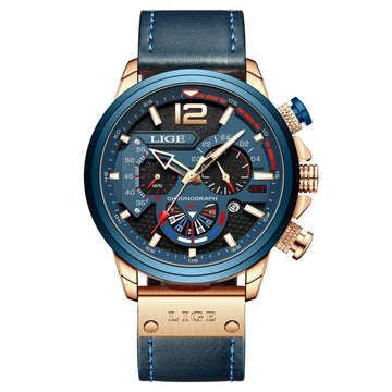 Relógio masculino quartzo Lige Design Philippe Blue Rosé