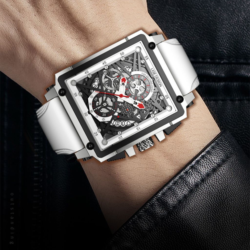 Relógio masculino quartzo Lige Design Stellin White