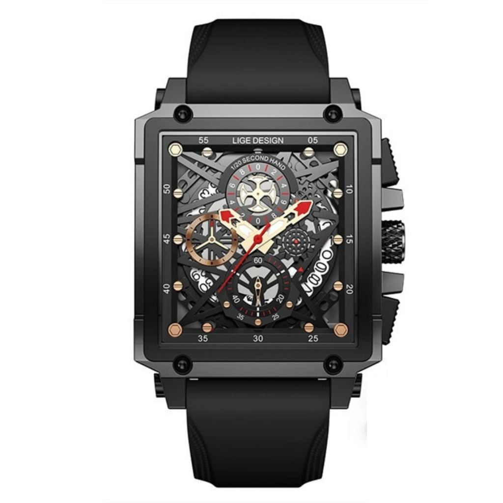 Relógio masculino quartzo Lige Design Stellin Black