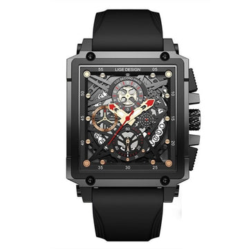 Relógio masculino quartzo Lige Design Stellin Black