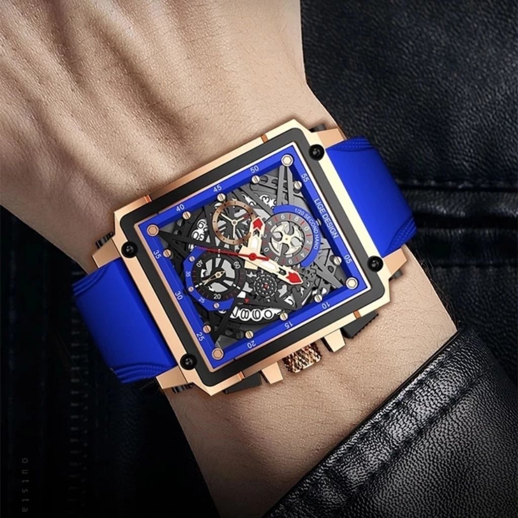 Relógio masculino quartzo Lige Design Stellin Blue