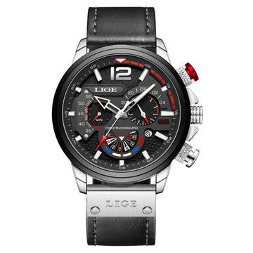 Relógio masculino quartzo Lige Design Philippe Black Silver