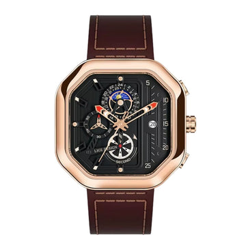 Relógio masculino quartzo Lige Design Logan Noir Rosé Black