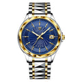 Relógio masculino automático Lige Design Arthurs Gold Blue