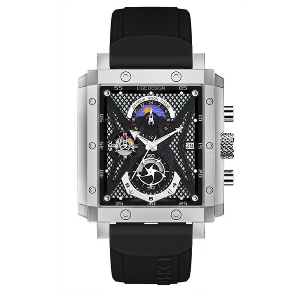 Relógio masculino quartzo Lige Design Petry Black