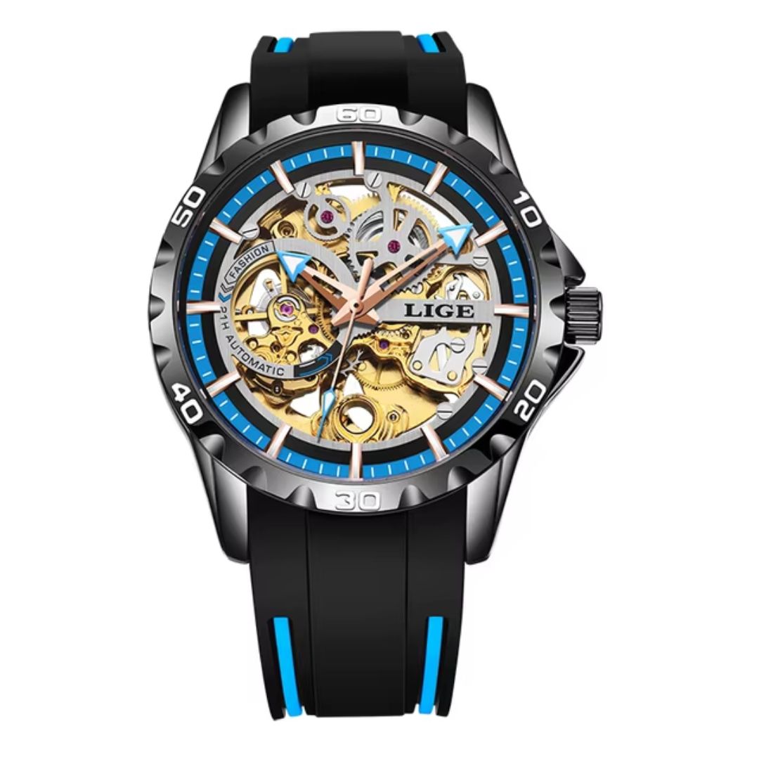 Relógio masculino automático Lige Design Ruug B. Black
