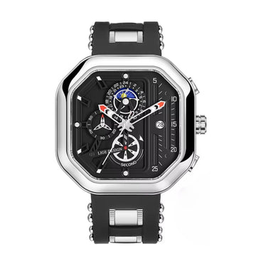 Relógio masculino quartzo Lige Design Logan Silver Black