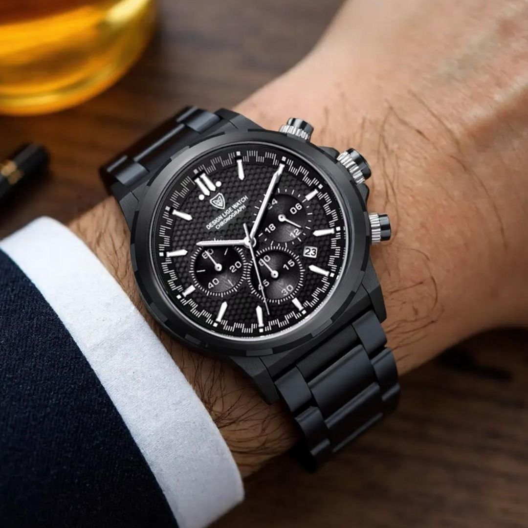 Relógio masculino quartzo Lige Design Norton Black