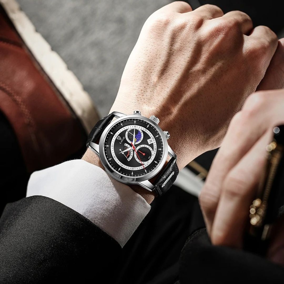 Relógio masculino quartzo Lige Design Olliver S. Black